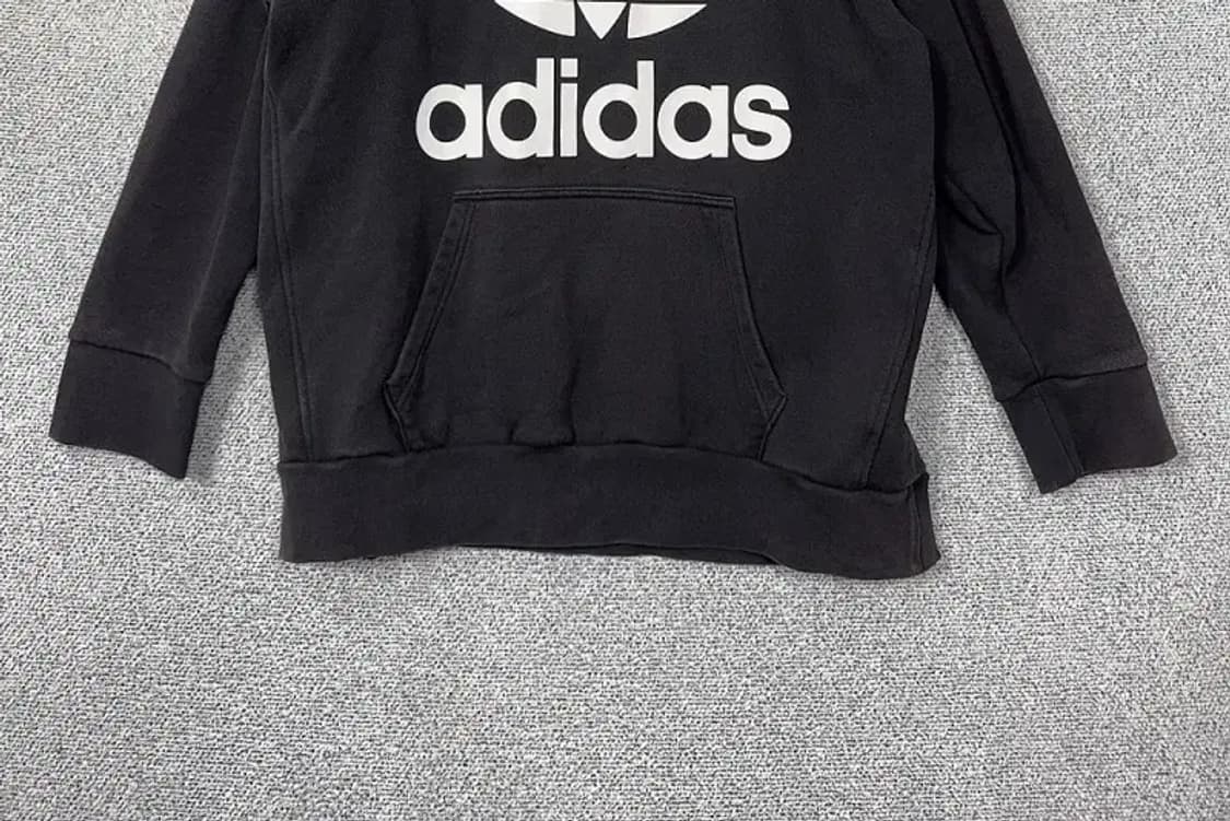 아디다스 빅로고 프린팅 블랙 후드티 XL 상품이미지4