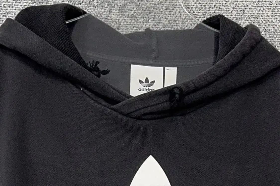 아디다스 빅로고 프린팅 블랙 후드티 XL 상품이미지5