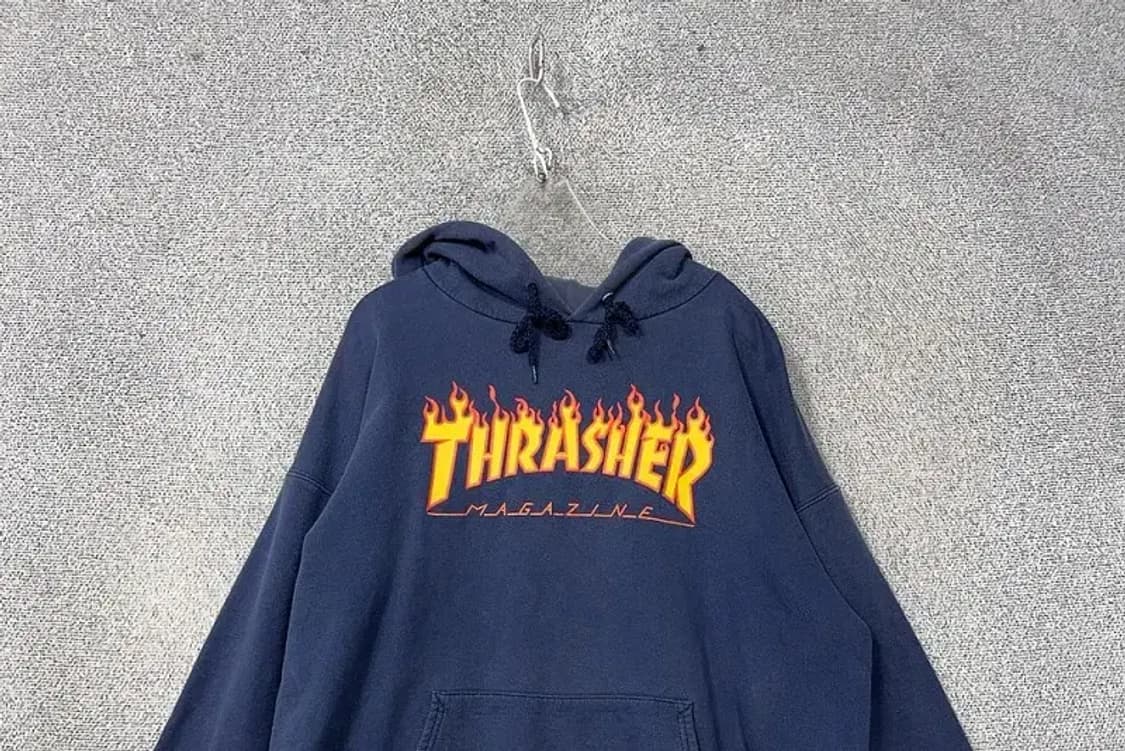 트래셔 프린팅 네이비 후드티 L(42-44) 상품이미지3