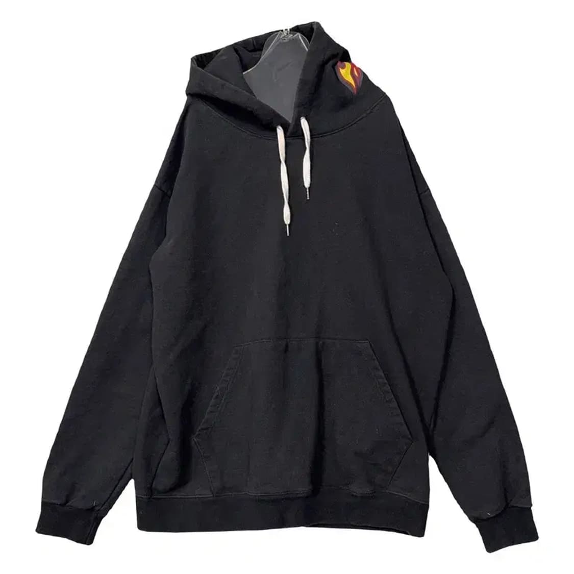 빈티지 오버 사이즈 후드 불꽃 프린팅 블랙 후드티 XXL 상품이미지1