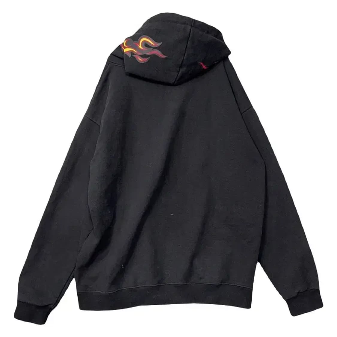 빈티지 오버 사이즈 후드 불꽃 프린팅 블랙 후드티 XXL 상품이미지2