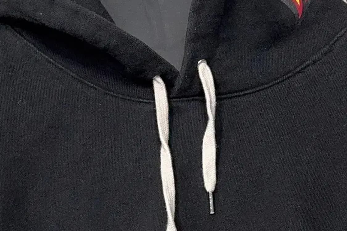 빈티지 오버 사이즈 후드 불꽃 프린팅 블랙 후드티 XXL 상품이미지5