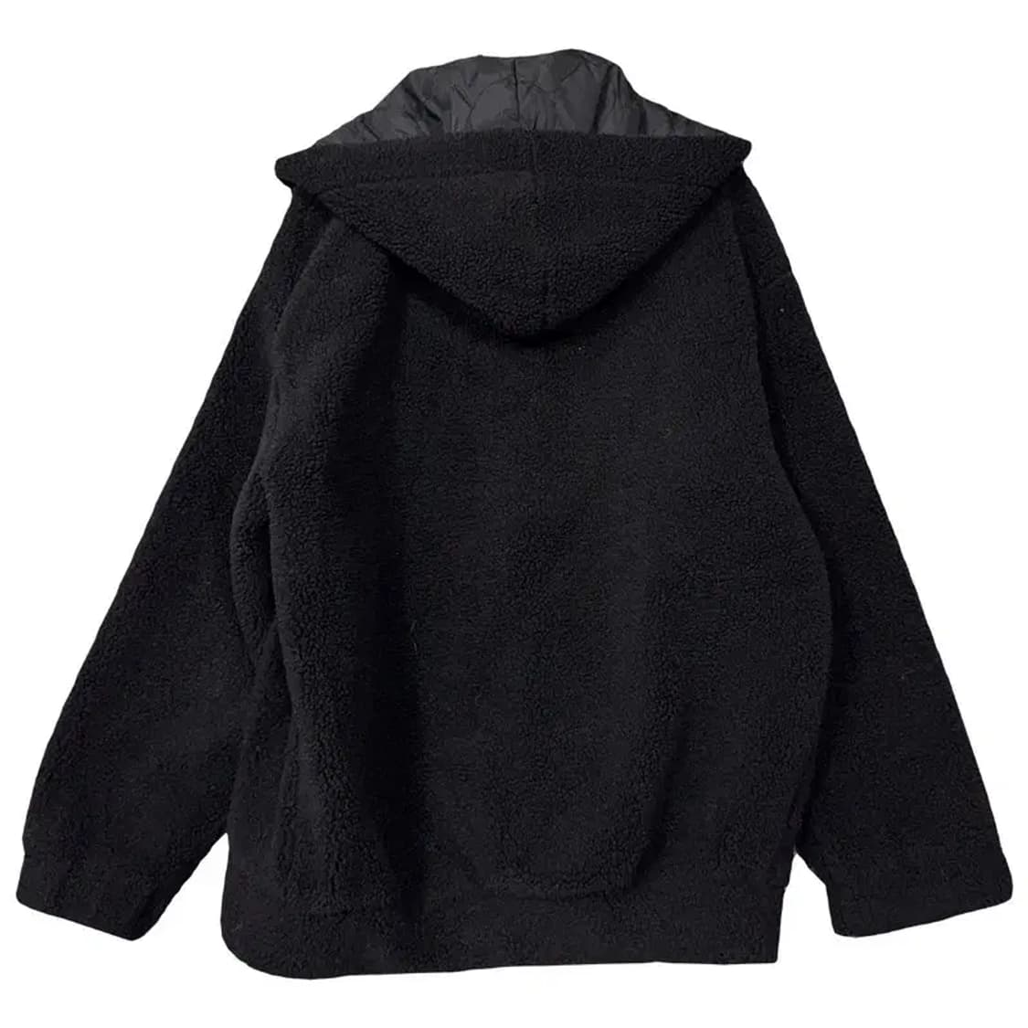 푸마 블랙 뽀글이 후리스 후드 집업 S 상품이미지2