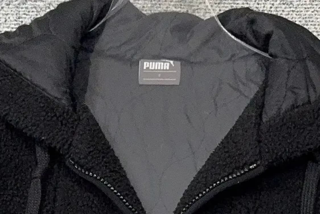 푸마 블랙 뽀글이 후리스 후드 집업 S 상품이미지5