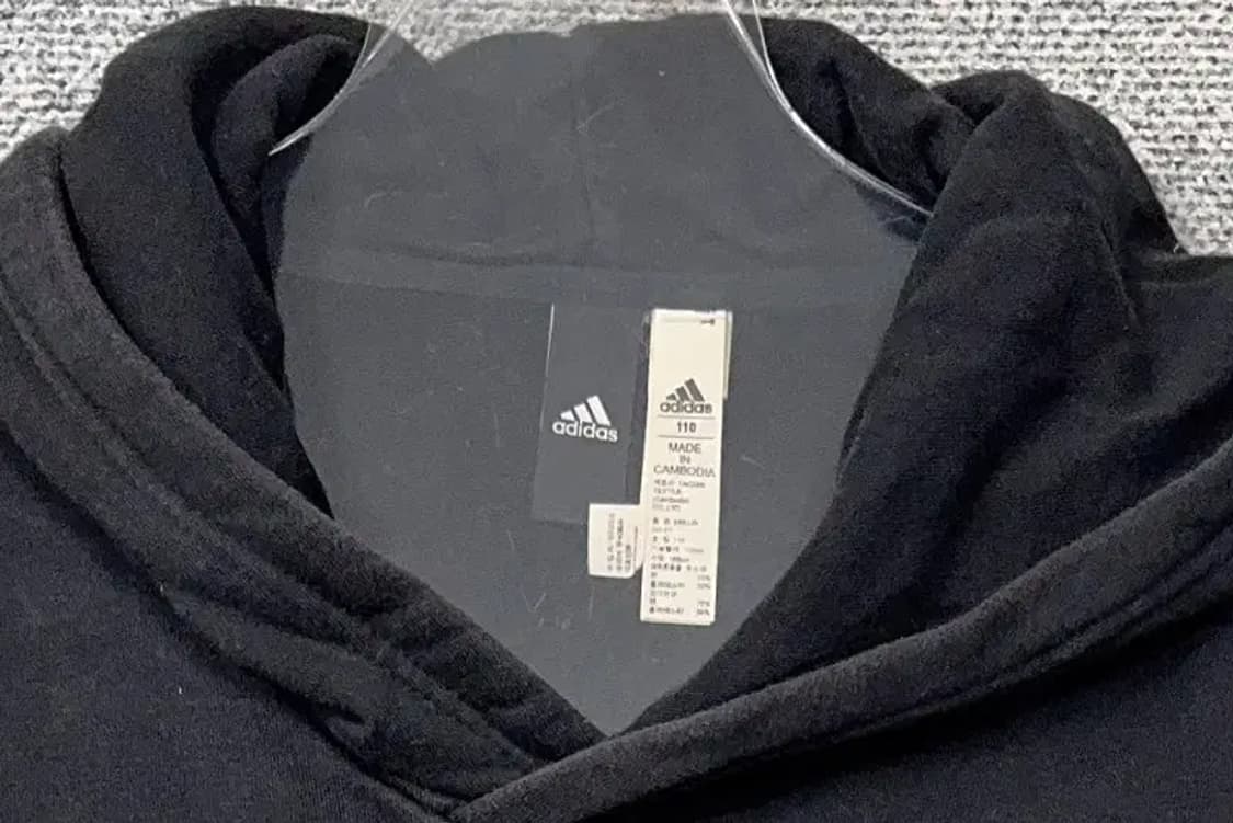 아디다스 프린팅 블랙 빅로고 후드티 110 상품이미지5