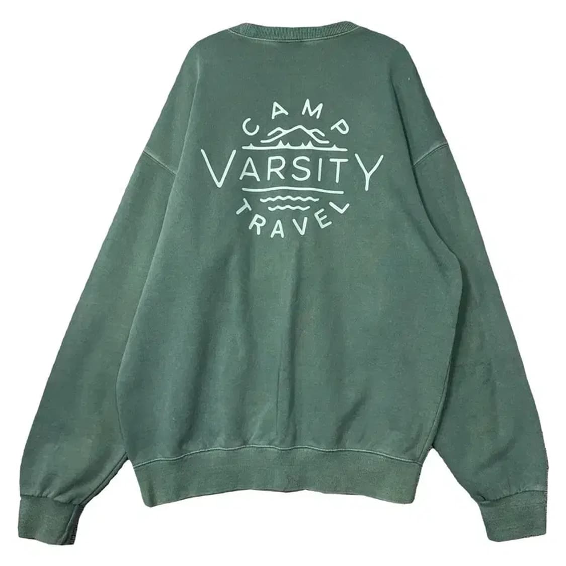 트래블 그린 빈티지 피그먼트 맨투맨 XL 상품이미지2