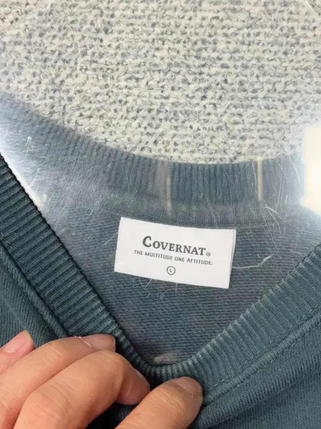 커버낫 청록 자수 로고 빈티지 맨투맨 L 상품이미지7