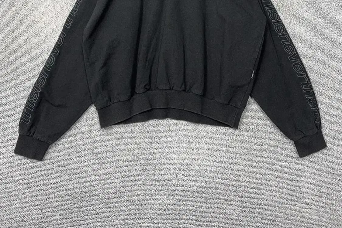 디스이즈네버댓 블랙 프린팅 오버핏 카라 맨투맨 S 상품이미지4