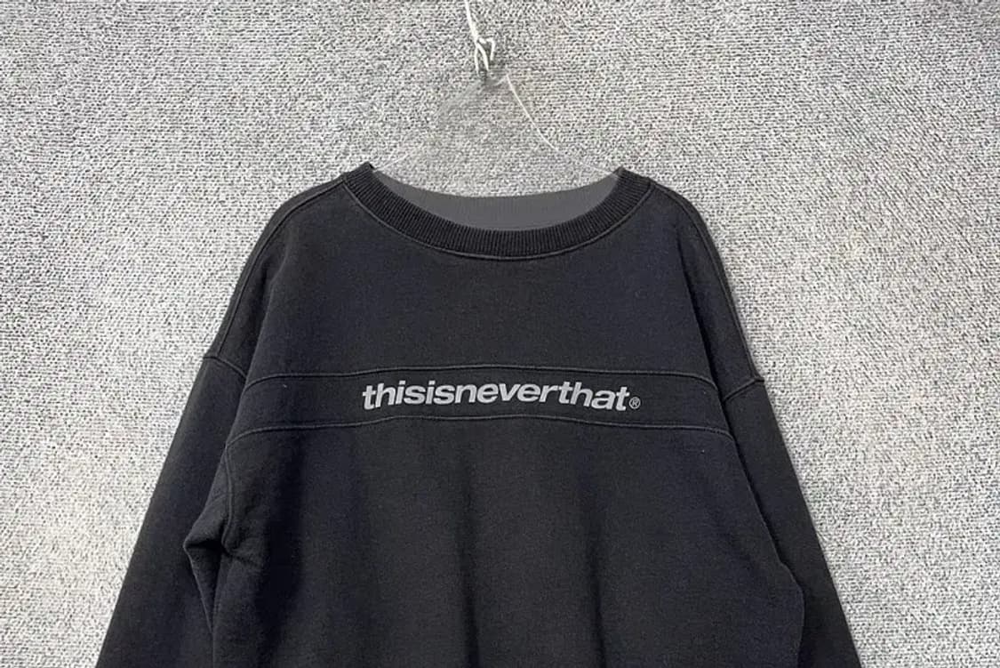 디스이즈네버댓 자수 로고 블랙 맨투맨 M 상품이미지3