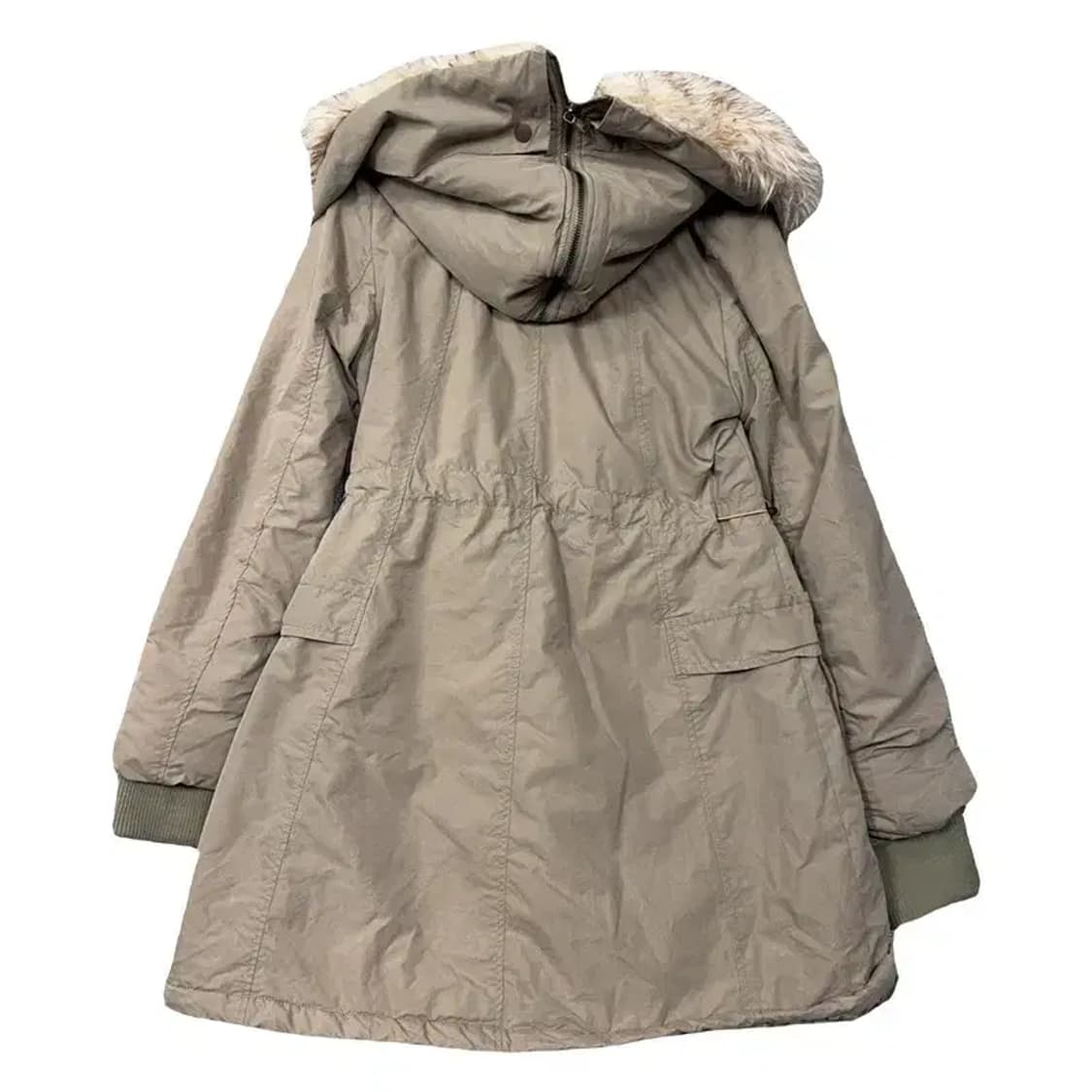 에고이스트 베이지 후드 퍼 야상 코트 점퍼 KH-55(M) 상품이미지2