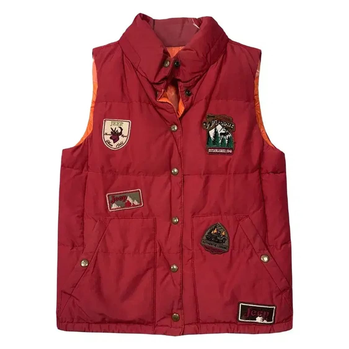 지프 레드 패치 빈티지 패딩 조끼 M 상품이미지1