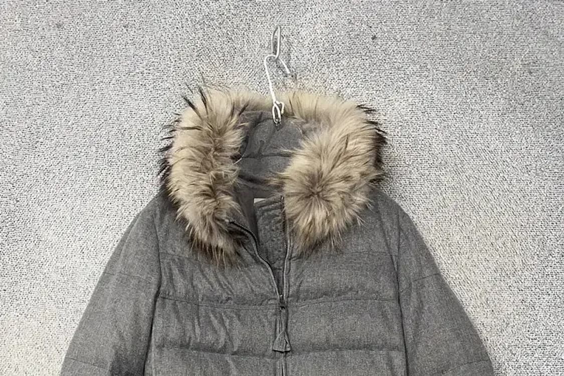 시스템 한섬 그레이 다운 후드 퍼 롱패딩 X 상품이미지3