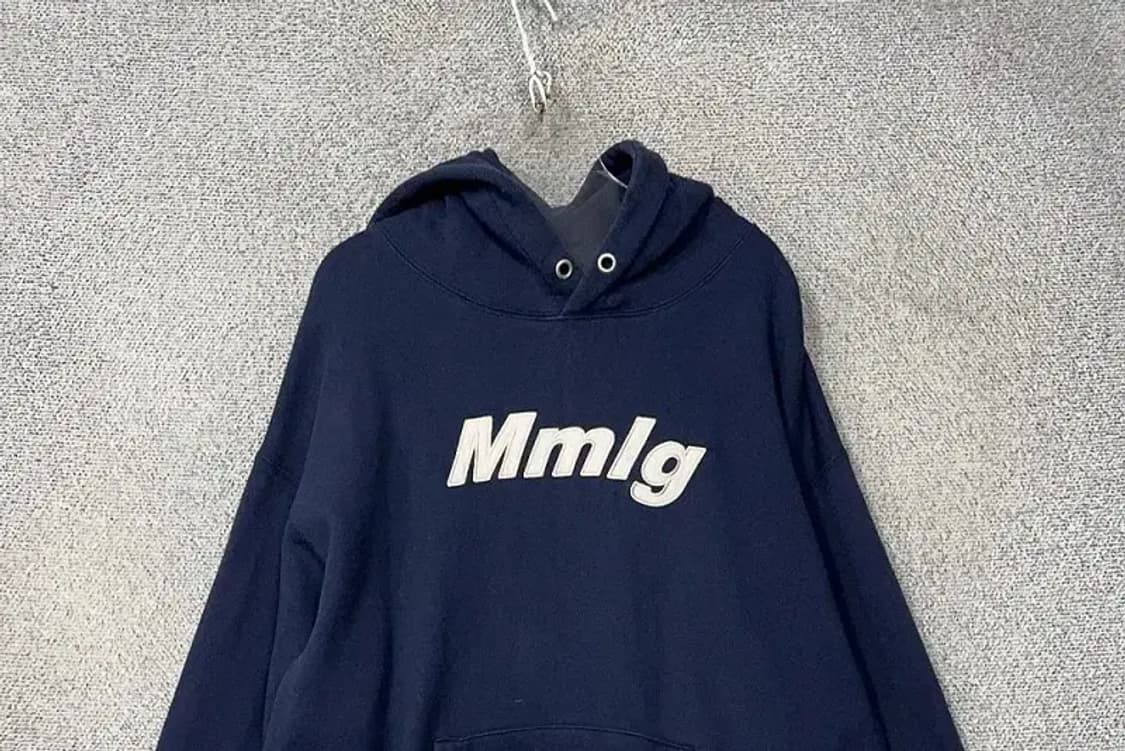 MMLG 프린팅 네이비 후드티 L 상품이미지3