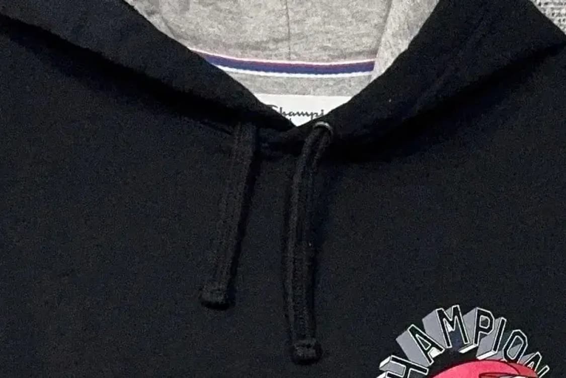 챔피온 블랙 로고 프린팅 후드티 L 상품이미지5