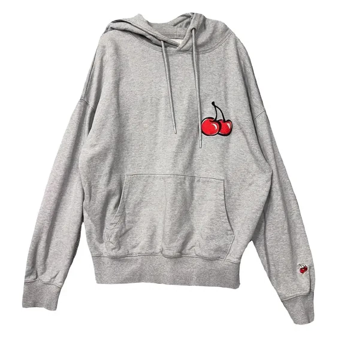 키르시 라이트 그레이 로고 오버핏 후드티 1 상품이미지1