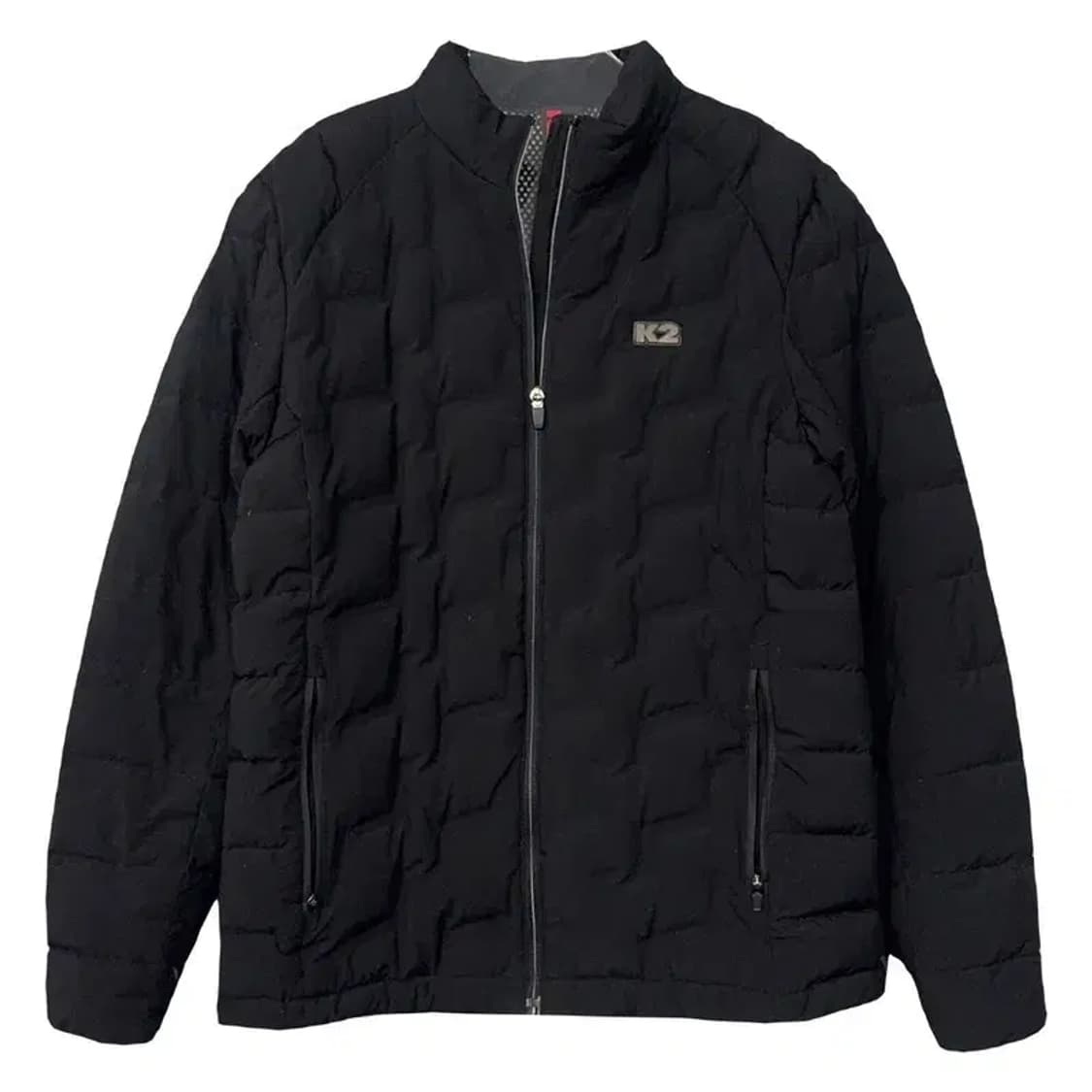 K2 블랙 큐브 퀄팅 로고 덕다운 경량 패딩 95 상품이미지1