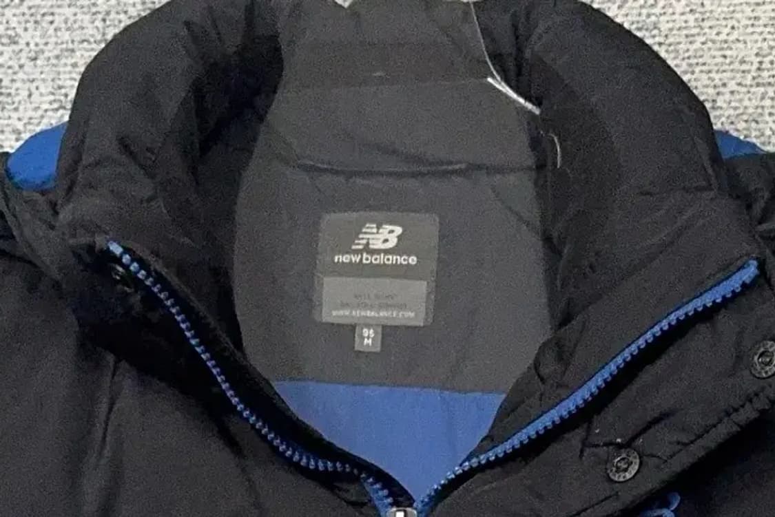 뉴발란스 블랙 로고 다운 패딩 M 상품이미지5