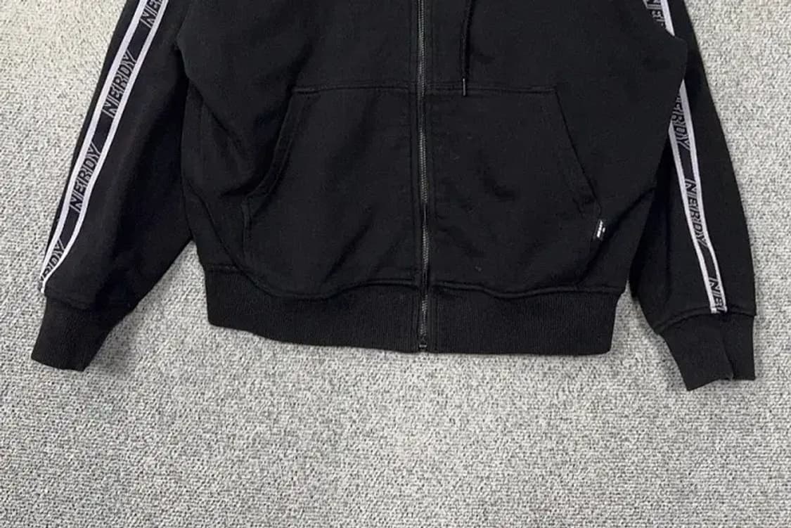 널디 블랙 로고 트랙 오버핏 후드 집업 XS 상품이미지4
