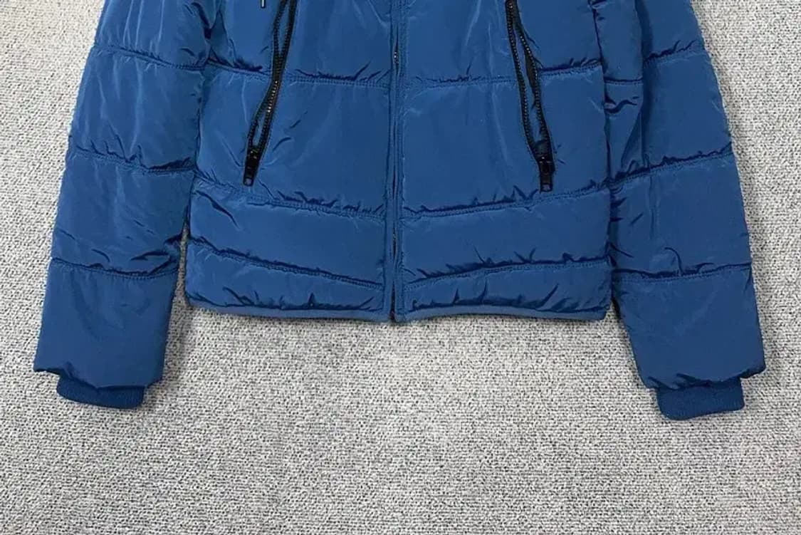 게스 블루 후드 레이어드 캐주얼 패딩 M 상품이미지4