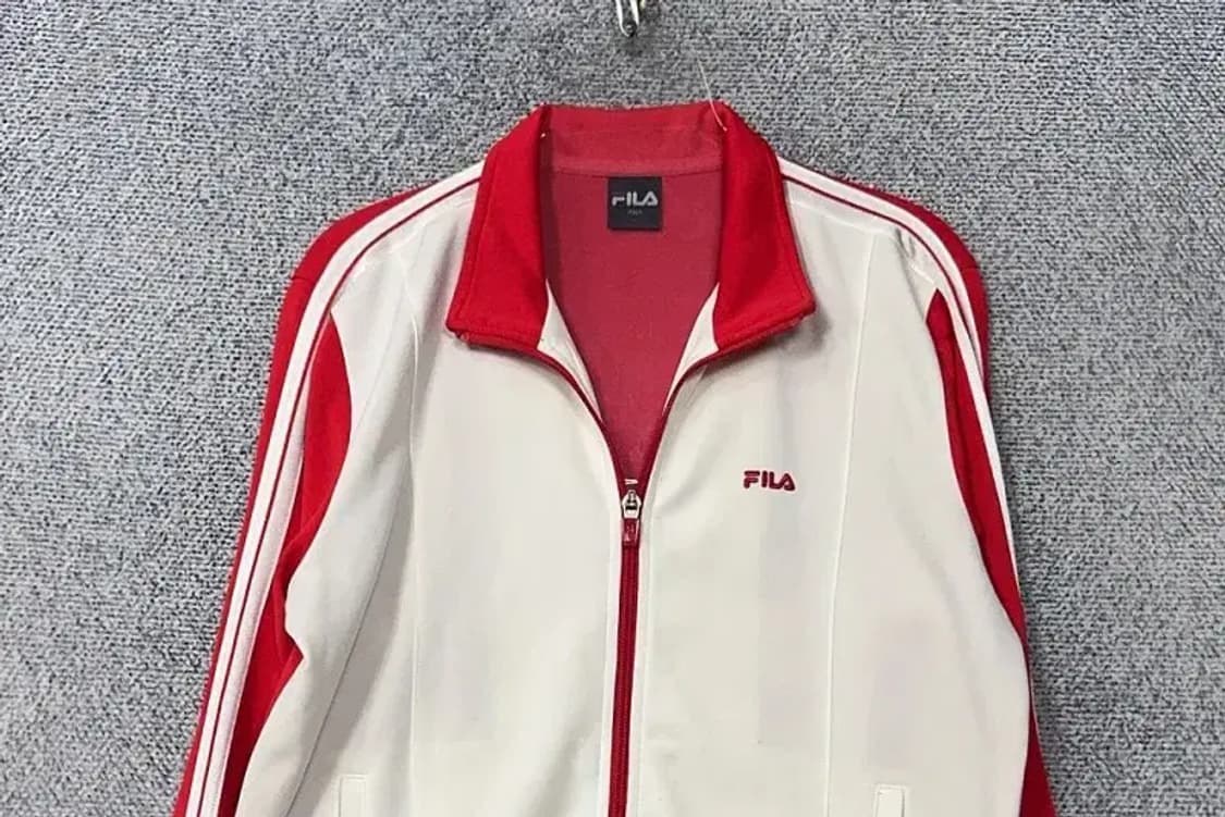 휠라 흰빨 빈티지 집업 저지 95 상품이미지3