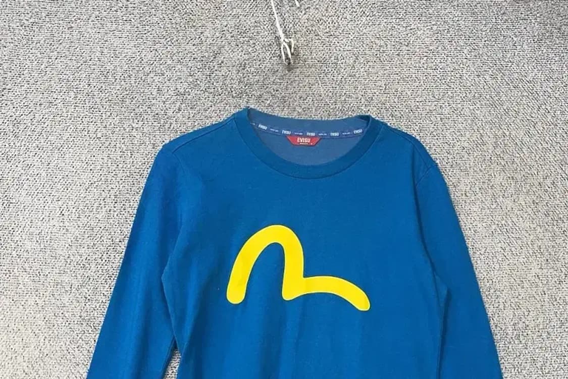 에비수 프린팅 블루 긴팔티 M 상품이미지3