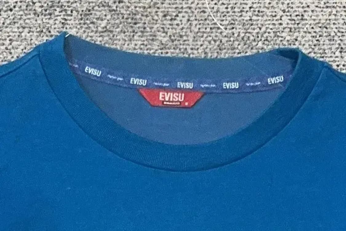 에비수 프린팅 블루 긴팔티 M 상품이미지5