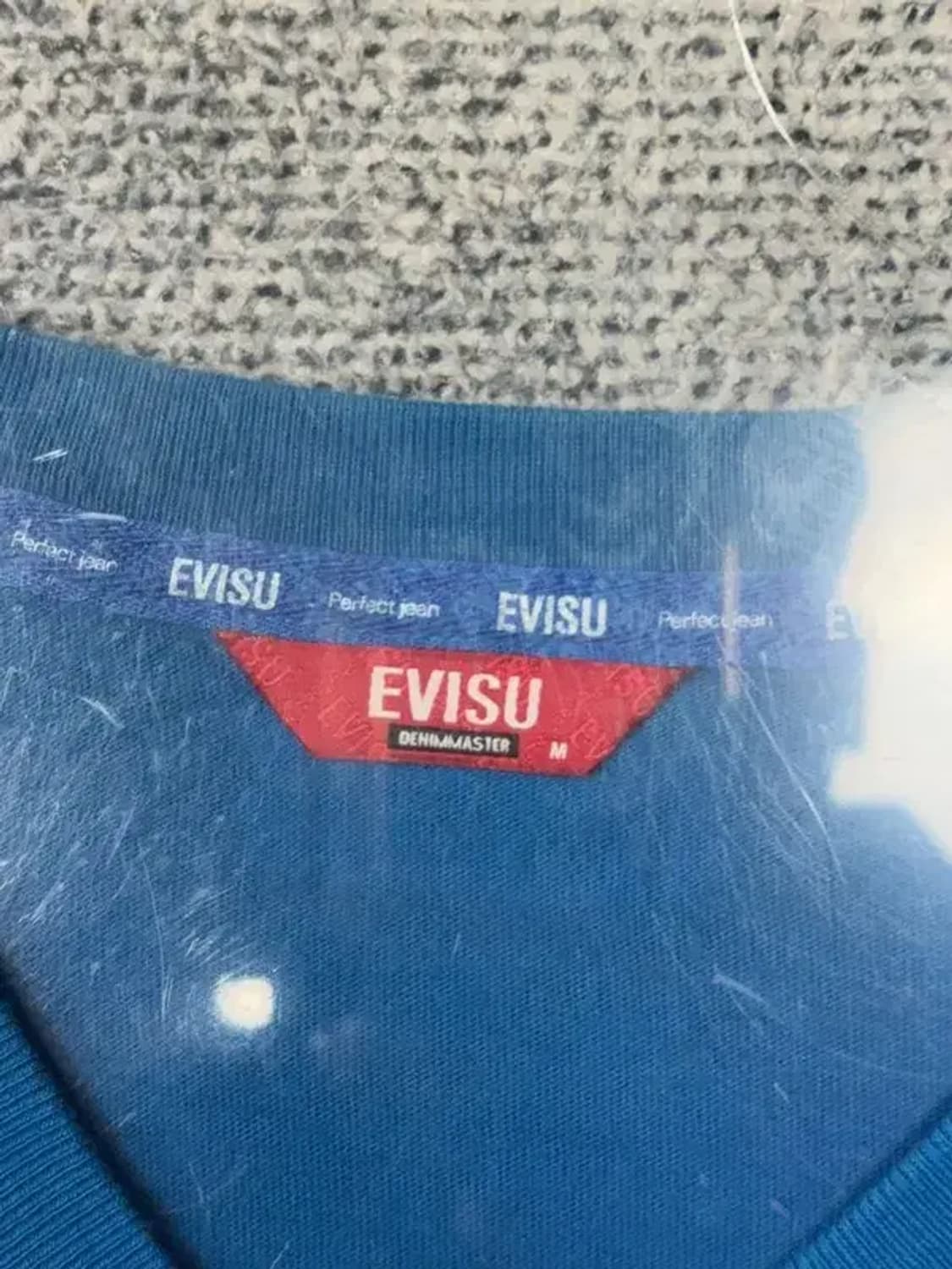 에비수 프린팅 블루 긴팔티 M 상품이미지6