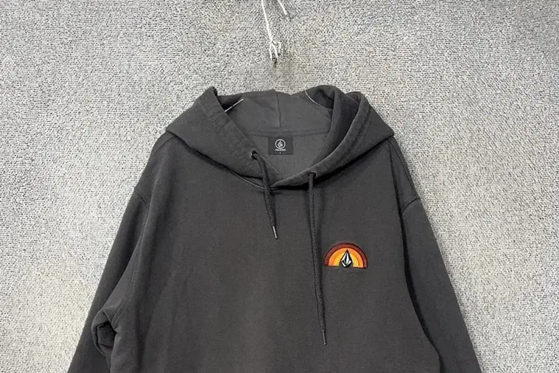 볼콤 그레이 로고 후드티 L(100) 상품이미지3