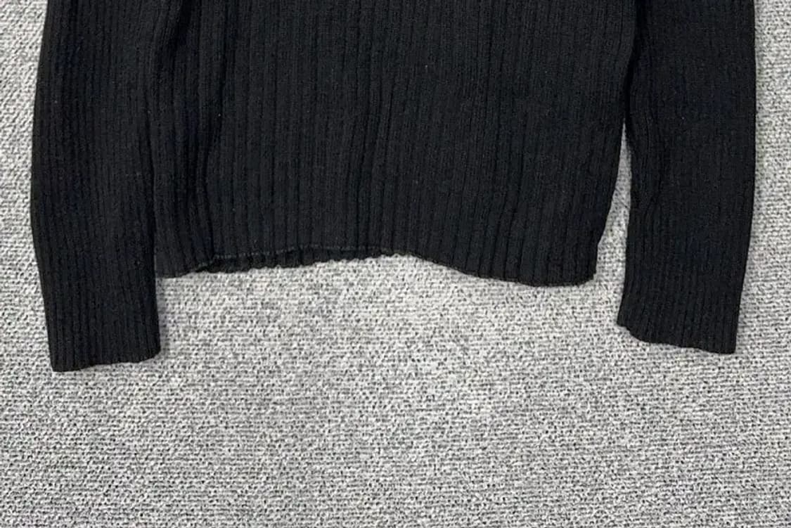 DKNY 블랙 카라 코튼 니트 M 상품이미지5