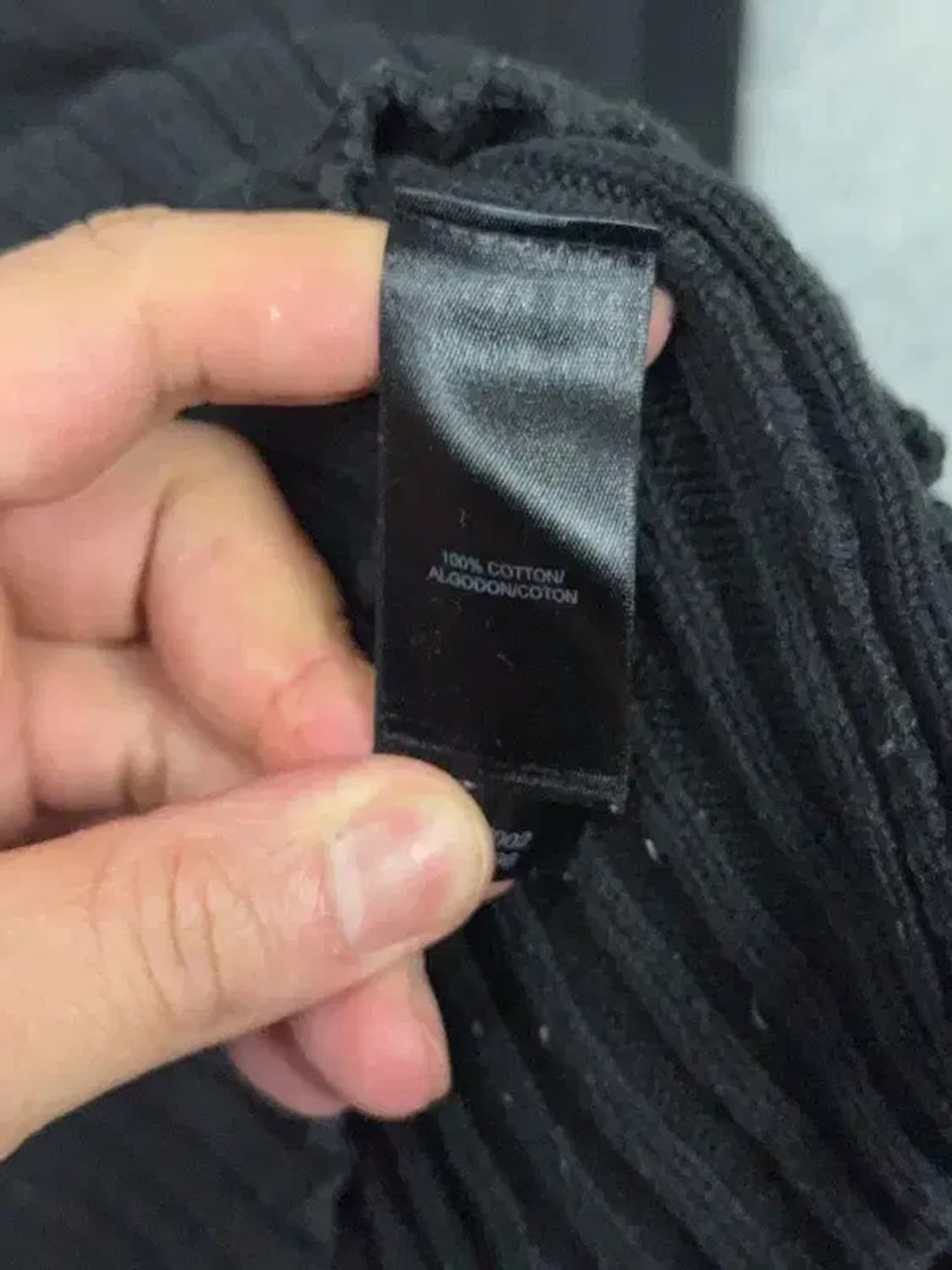 DKNY 블랙 카라 코튼 니트 M 상품이미지8