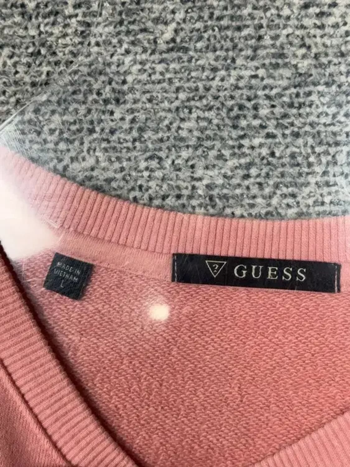 게스 라이트 핑크 맨투맨 L 상품이미지6