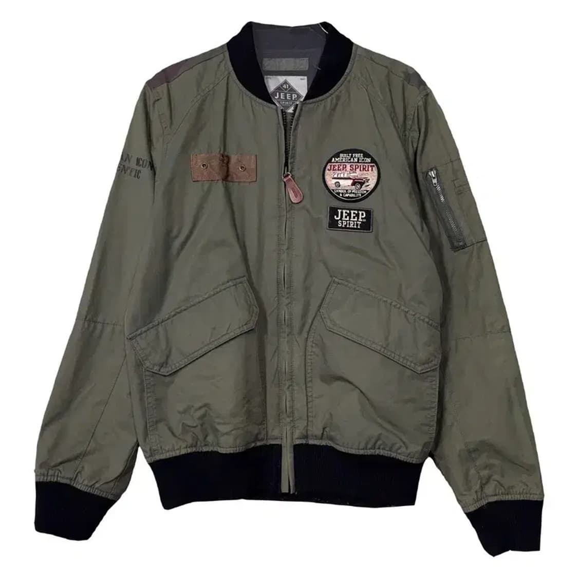 지프 카키 패치 빈티지 블루종 자켓 S(90) 상품이미지1