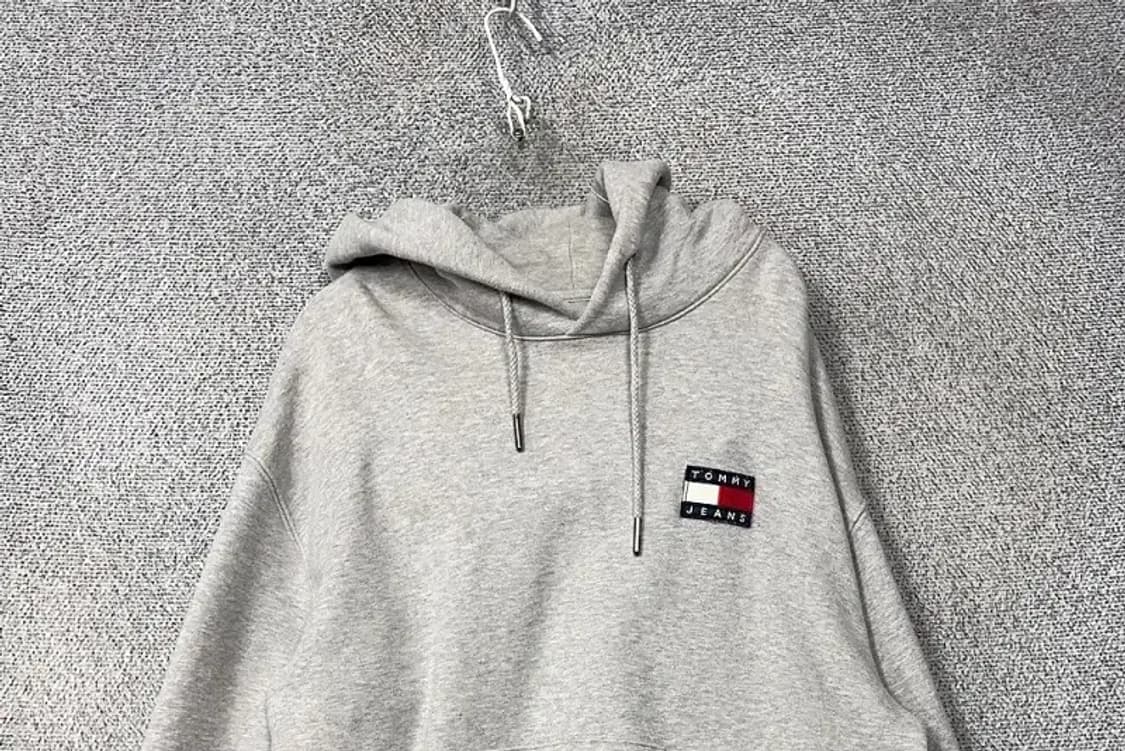 타미 진스 라이트 그레이 로고 후드티 M 상품이미지3
