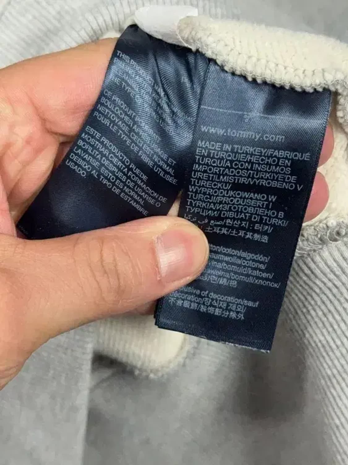 타미 진스 라이트 그레이 로고 후드티 M 상품이미지6