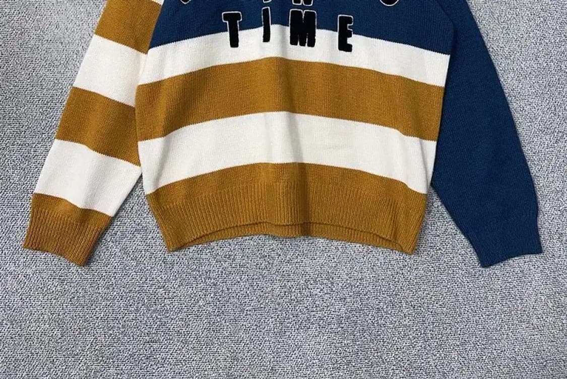 에잇세컨즈 스트라이프 카멜 니트 L 상품이미지4