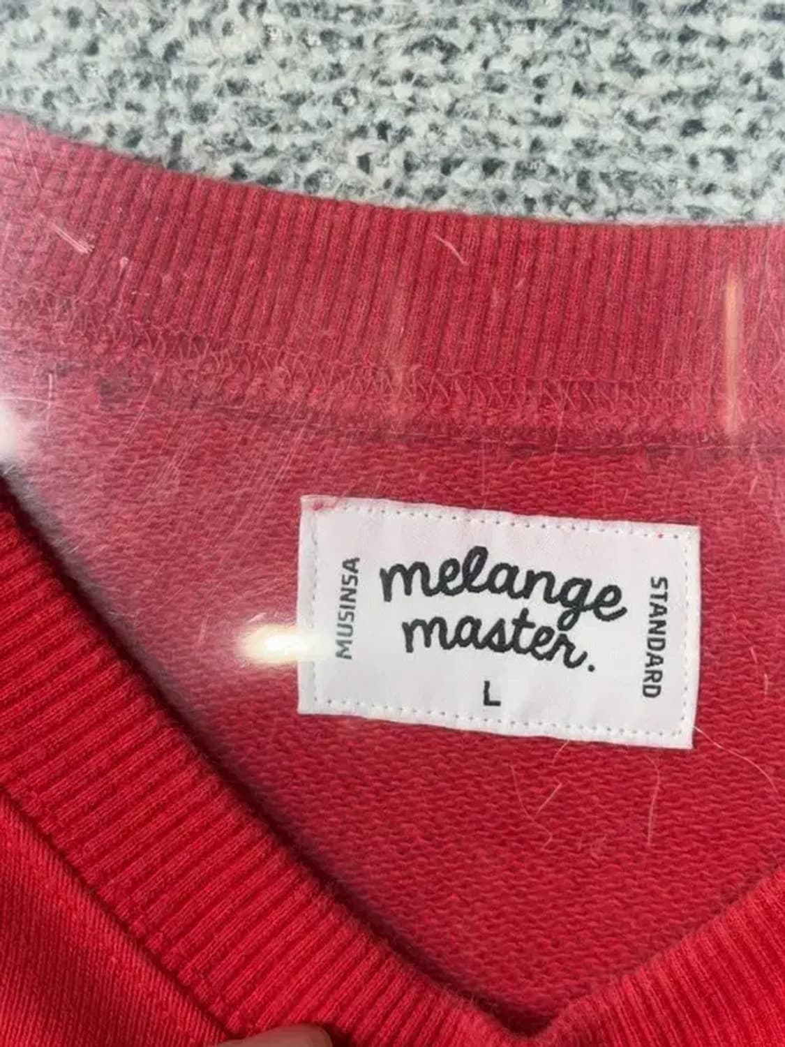 멜란지마스터 레드 맨투맨 L 상품이미지6