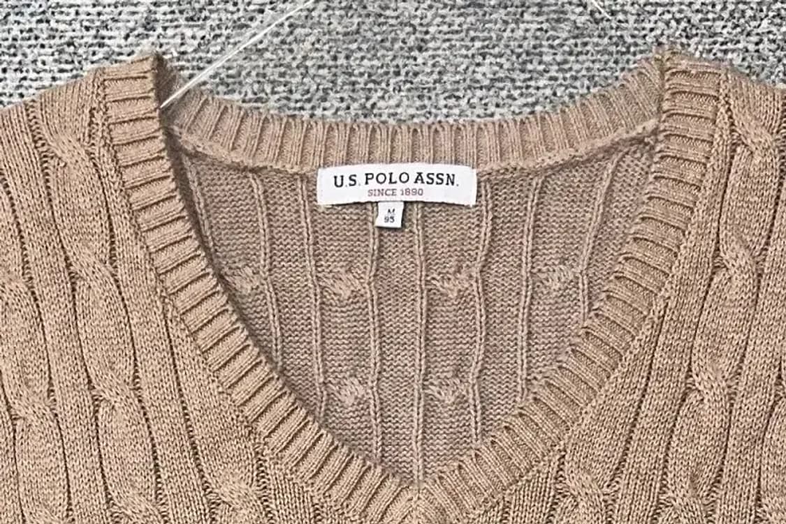 폴로아쎈 베이지 로고 니트 조끼 M 상품이미지6