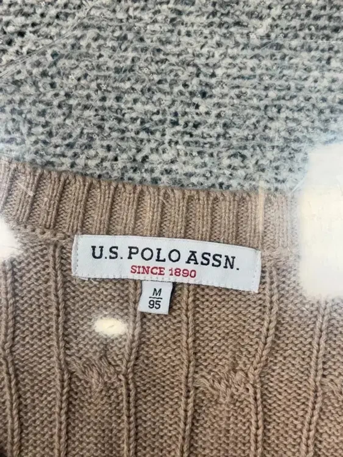 폴로아쎈 베이지 로고 니트 조끼 M 상품이미지7