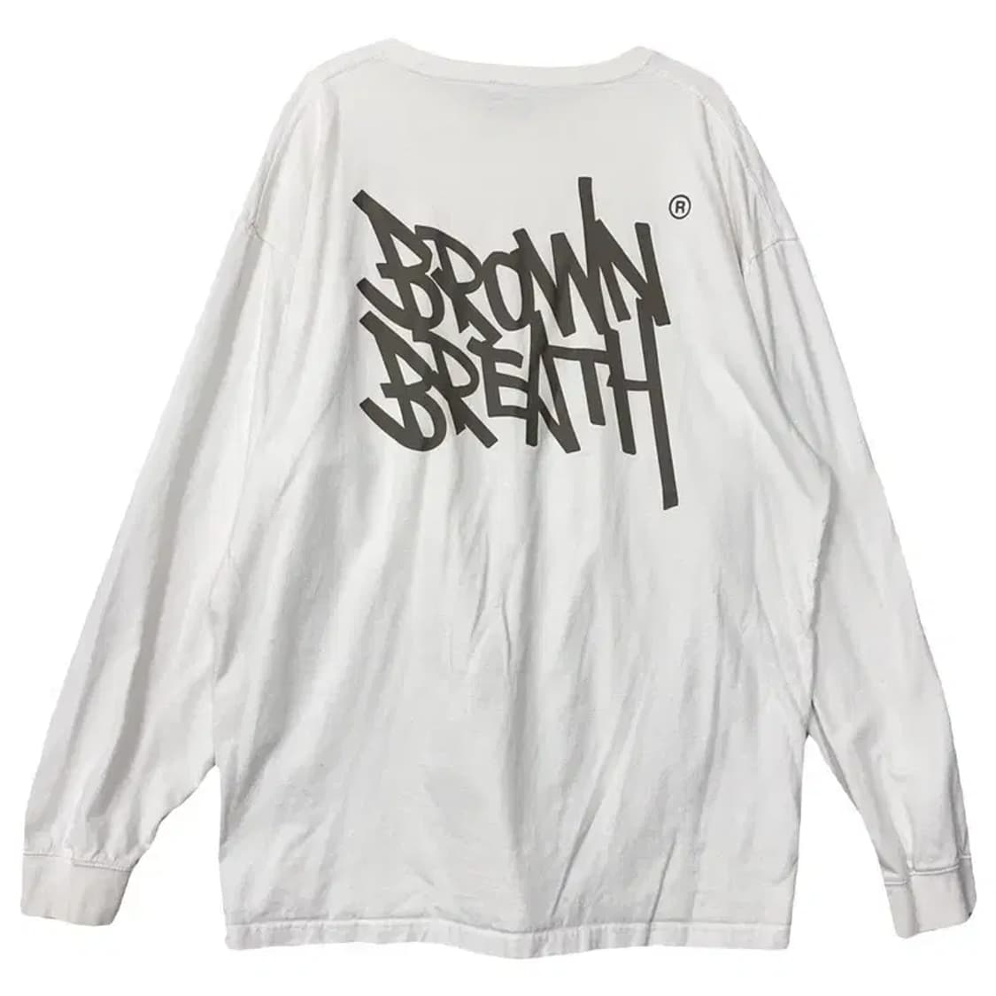 브라운브레스 화이트 로고 오버핏 긴팔티 XL 상품이미지2