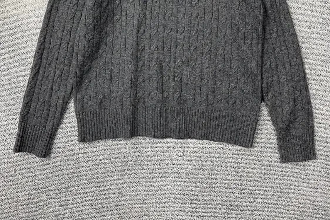 후아유 그레이 베어 로고 꽈배기 니트 XL 상품이미지4