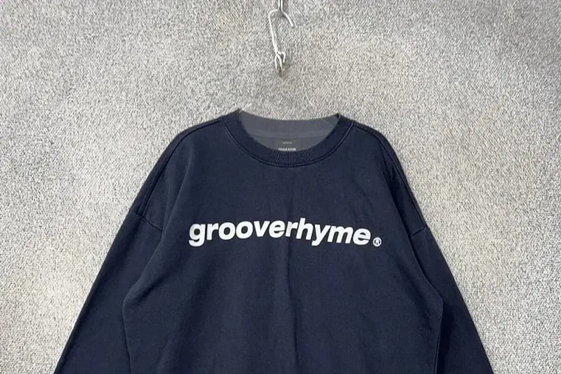 그루브라임 프린팅 네이비 맨투맨 S 상품이미지3