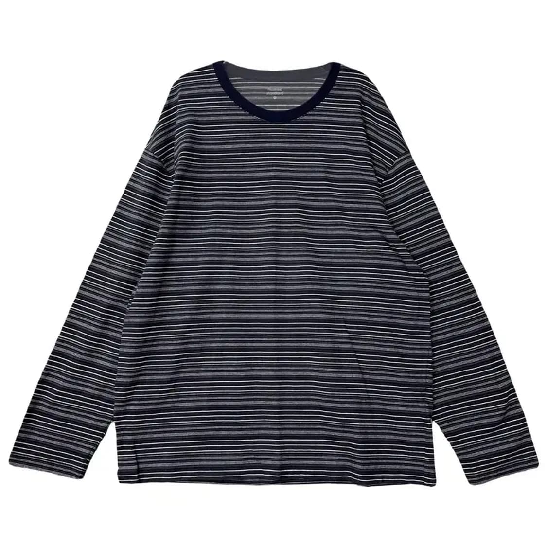 무신사스탠다드 스트라이프 블랙 단가라 긴팔티 2XL 상품이미지1