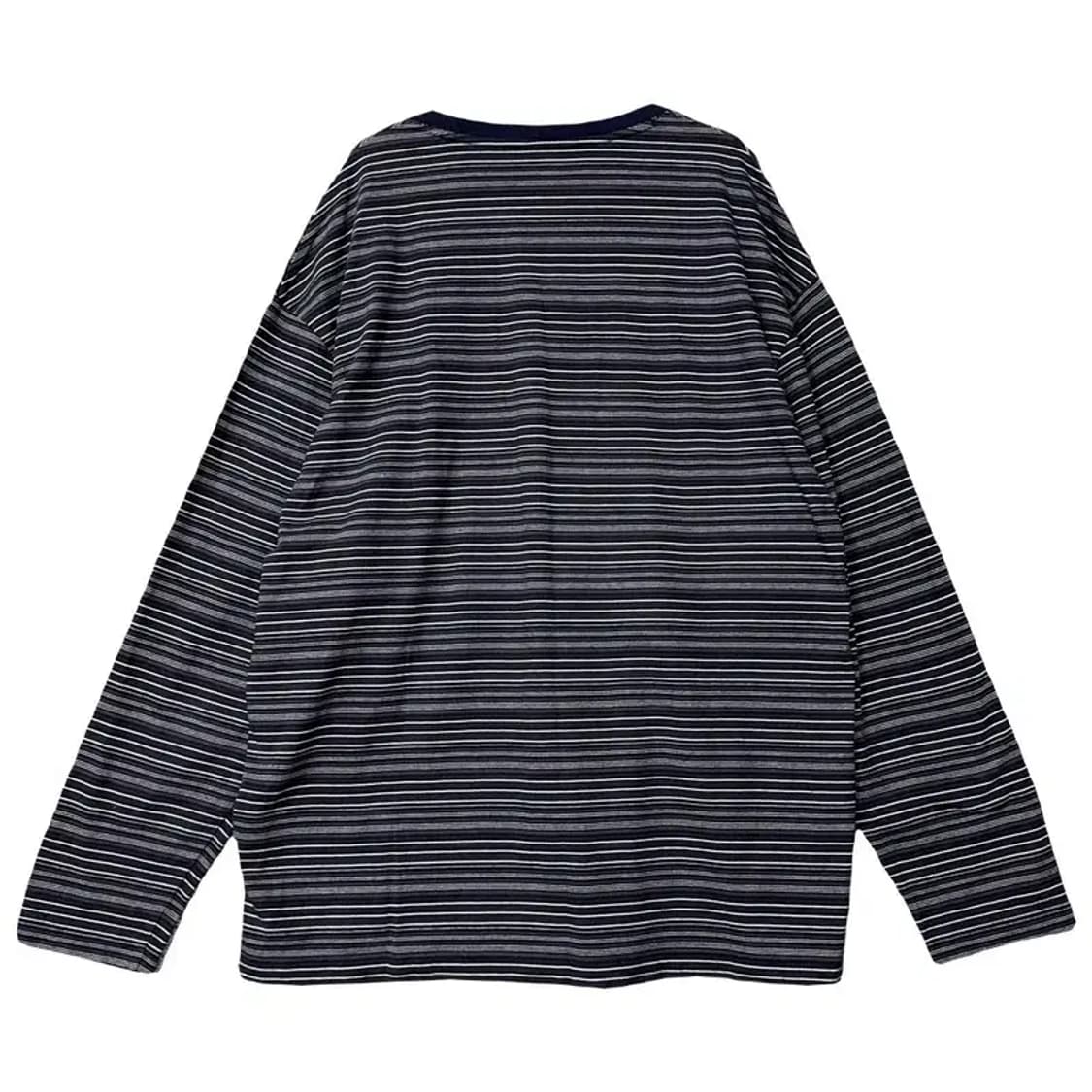 무신사스탠다드 스트라이프 블랙 단가라 긴팔티 2XL 상품이미지2