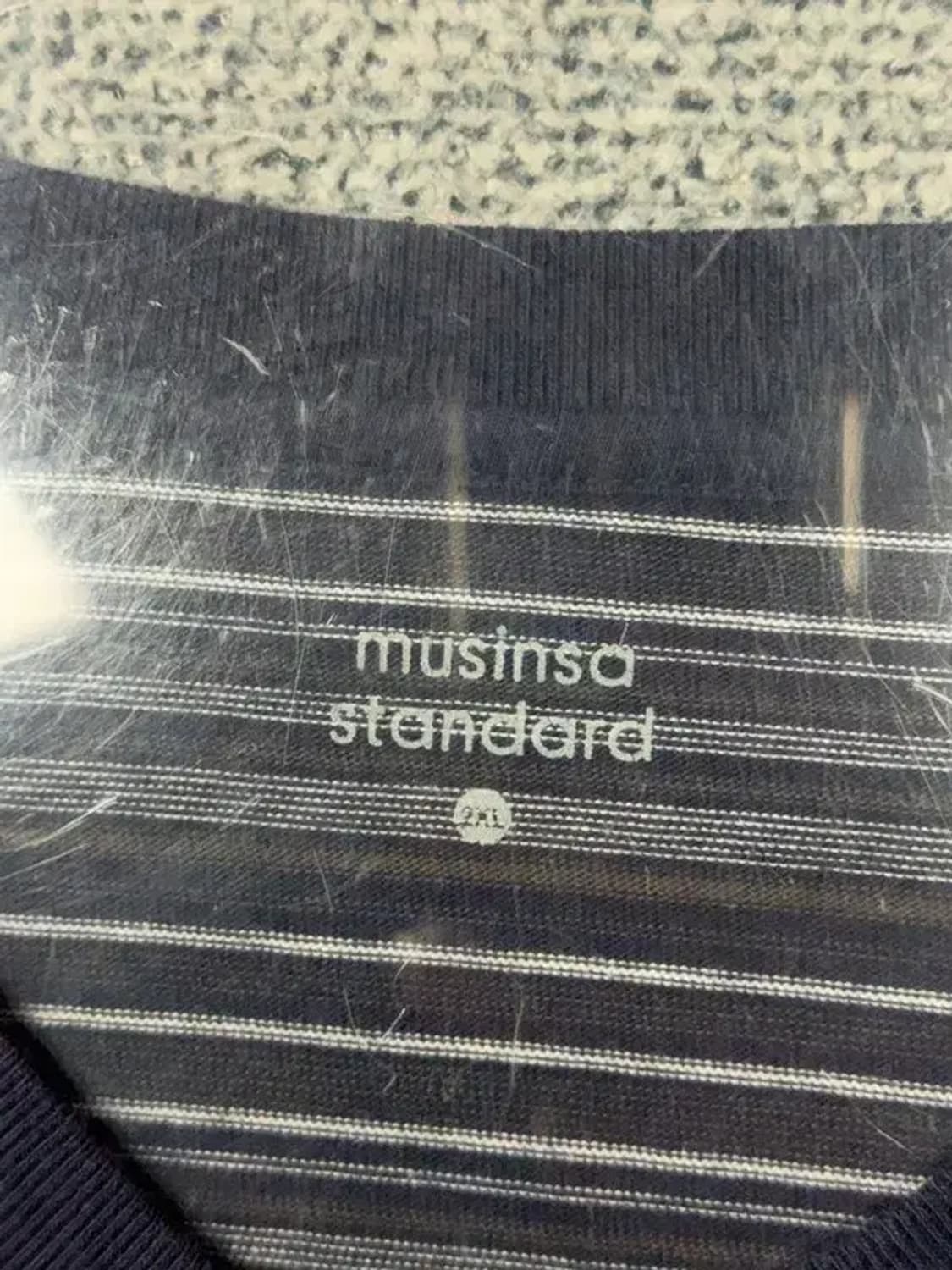 무신사스탠다드 스트라이프 블랙 단가라 긴팔티 2XL 상품이미지7