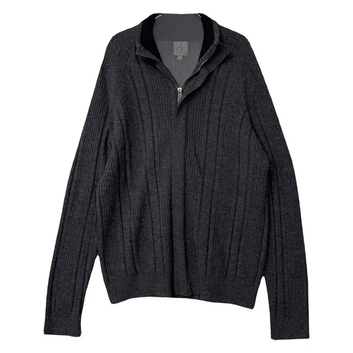 캘빈클라인 그레이 남성 캐주얼 울 니트 집업 XL 상품이미지1