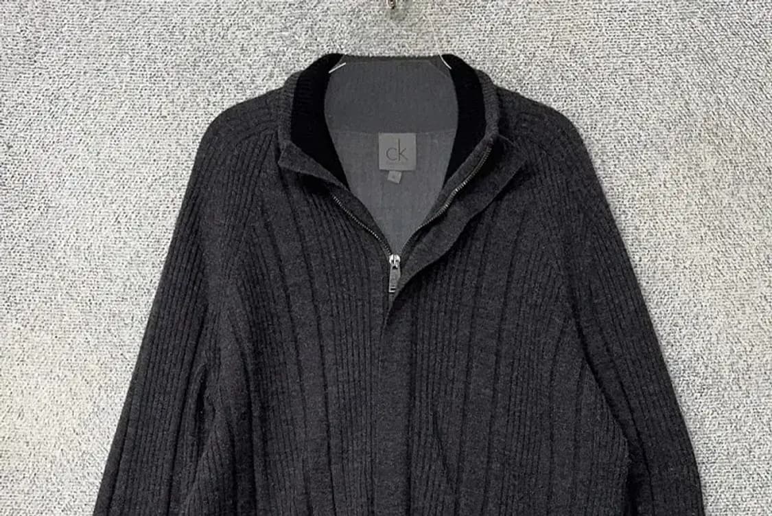 캘빈클라인 그레이 남성 캐주얼 울 니트 집업 XL 상품이미지3