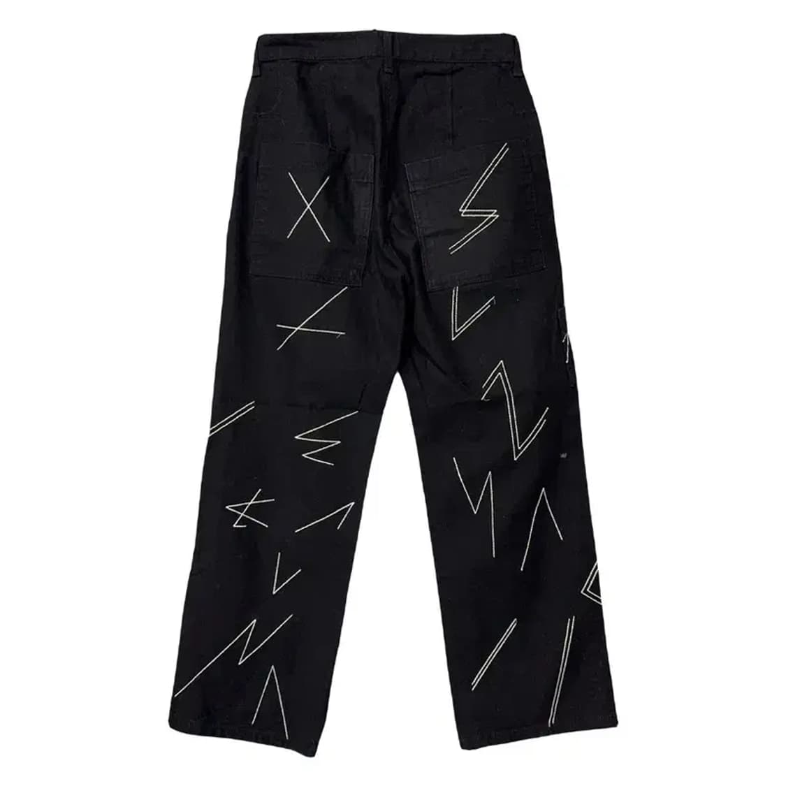 NON FLOOR 빈티지 프린팅 블랙 바지 L 상품이미지2