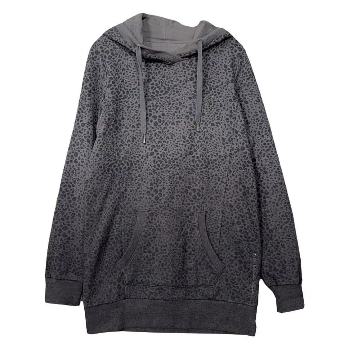 게스 그레이 패턴 빈티지 롱 후드티 160/84A 상품이미지1