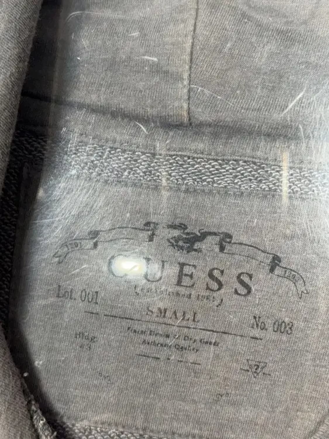 게스 그레이 패턴 빈티지 롱 후드티 160/84A 상품이미지5