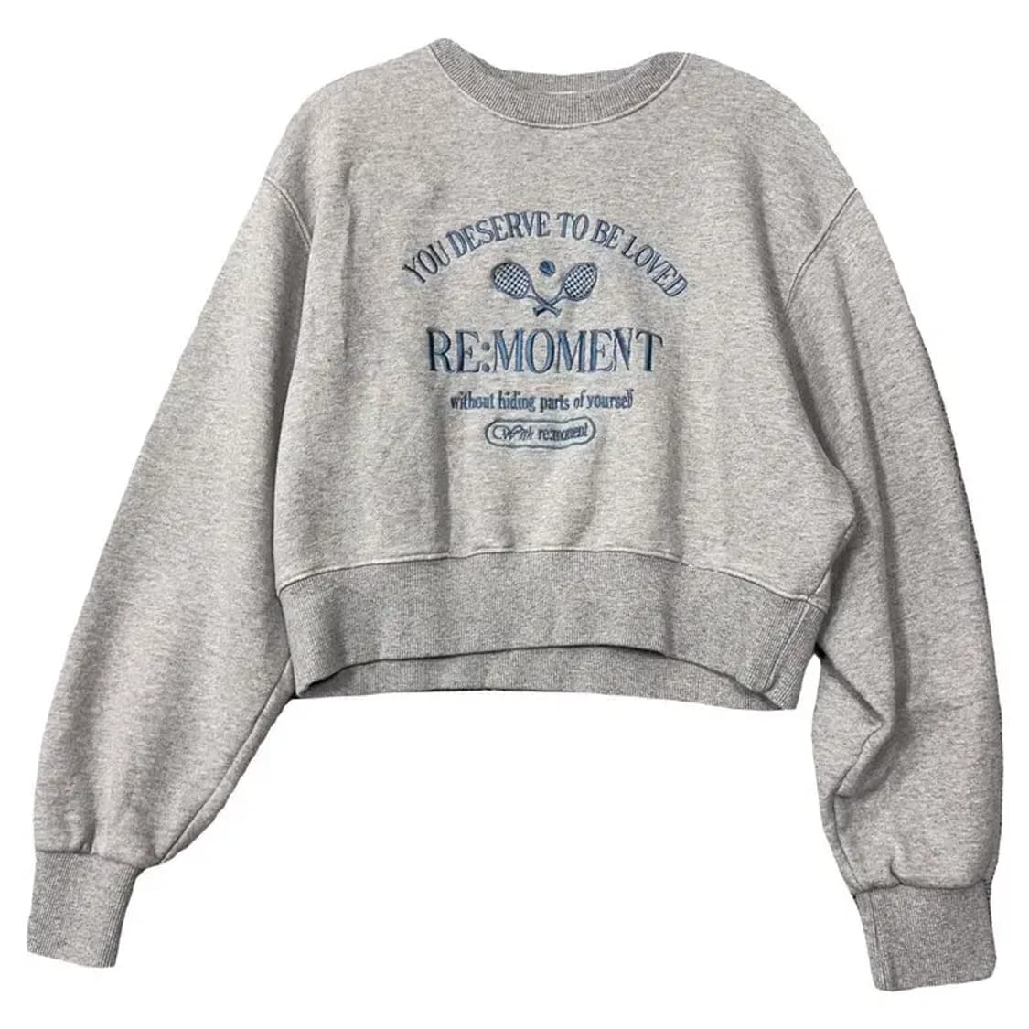 무즈 여성 프린팅 라이트 그레이 맨투맨 L 상품이미지1